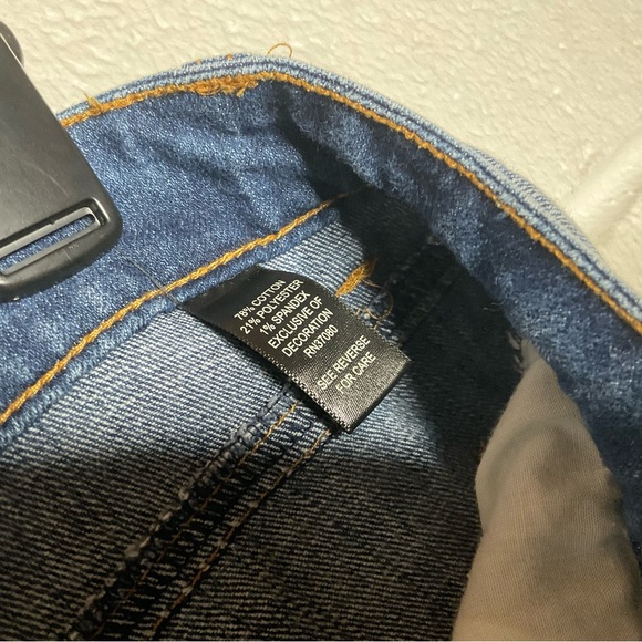 < Cato Straight Leg Dark Wash Embellished Jeans > - Picture 4 of 4